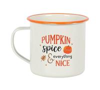 Something Different HA_40331 Enamel Mug | Pumpkin Spice | 1pc. 165g, White, 1 Count (Pack of 1)