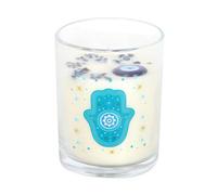 Something Different Hand of Hamsa White Rose Crystal Candle in Blue Something Different Blue