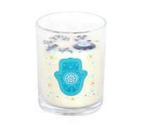 Something Different Hand of Hamsa White Rose Crystal Candle in Blue Something Different Blue