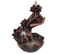 Something Different Hand With Flower Backflow Incense Burner Brown (One Size)