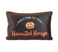 Something Different Haunted House Rectangular Filled Cushion Black/orange (25Cm X 3Cm X 40Cm)