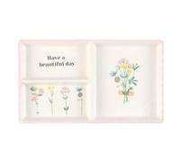 Something Different Have a Beautiful Day Floral Trinket Tray (One Size) (White)