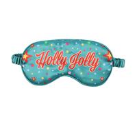 Something Different Holly Jolly Satin Sleep Mask in Blue Something Different Blue