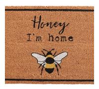 Bee-Themed 'Honey I'm Home' Doormat with Charming Design - Something Different Bee Happy Indoor Bee Doormat