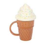 Something Different Ice Cream 500Ml Mug With Lid Brown/white (One Size)