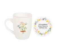 Something Different If Grandmas Were Flowers Floral Mug & Coaster Set in White Something Different White