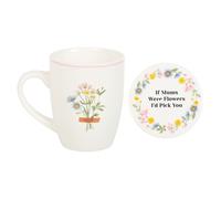 Something Different If Mums Were Flowers Floral Mug & Coaster Set in White Something Different White