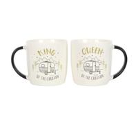 Something Different King And Queen Caravan Mug Set (Pack Of 2) White/black (One Size)