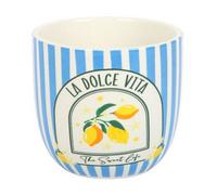 Something Different La Dolce Vita Contrast Striped Plant Pot Blue/white (One Size)