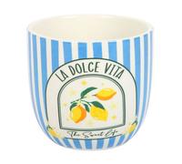 Something Different La Dolce Vita Contrast Striped Plant Pot Blue/white (One Size)