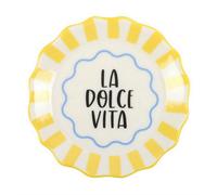 Something Different La Dolce Vita Contrast Striped Trinket Dish Yellow/white (One Size)