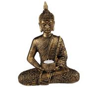 Something Different Large Thai Buddha tealight holder, gold, bronze