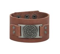 Something Different Leather Viking Compass BraceletOne Size Brown/Silver SD1047