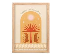 Something Different Leopard Palm Framed Poster (One Size) (Beige/Yellow/Orange)