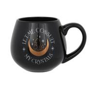 Something Different Let Me Consult My Crystals Round Mug in Black Something Different Black