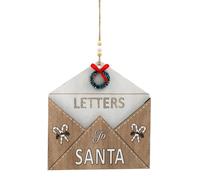 Something Different Letter To Santa Wooden Christmas Hanging Ornament in Brown Something Different Brown
