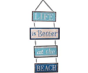 Something Different Life Is Better At The Beach Quote Hanging Sign