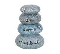 Something Different Life Is Better At The Beach Resin Stone Ornament in Grey Something Different Grey