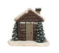 Something Different Log Cabin Incense Cone Holder Brown/white/green (One Size)