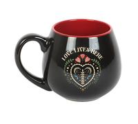 Something Different Love Lives Here Folk Heart 500ml Mug in Black Something Different Black