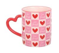 Something Different Love Yourself Checked Hearts MugOne Size White/Pink/Red SD1