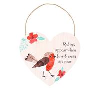 Something Different Loved Ones Robin Heart Plaque in Cream Something Different Cream
