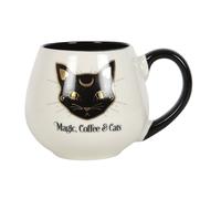 Something Different Magic Coffee & Cats Round Mug in White Something Different White