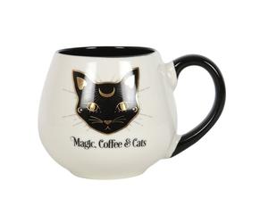Something Different Magic Coffee & Cats Round MugOne Size White/Black SD5276