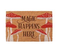 Something Different Magic Happens Here Mushroom Door Mat, Natural/Brown, One size