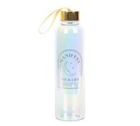 Something Different Manifest Your Life Iridescent Glass 500ml Water Bottle (One Size) (Gold/Transparent)