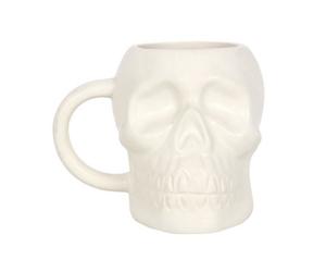 Something Different Matte White Skull Ceramic Mug For Modern Decor
