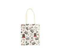 Something Different Men's 80s Retro Print Polycotton Tote Bag in Off-White Something Different Off-White One Size