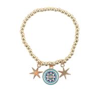 Something Different Men's All Seeing Eye Beaded Charm Bracelet in Gold Something Different Gold One Size