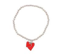 Something Different Men's All You Need Is Love Heart Charm Bracelet in Red Something Different Red One Size