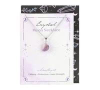 Something Different Men's Amethyst Crystal Moon Necklace & Card Set in Purple Something Different Purple One Size