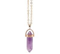 Something Different Men's Amethyst Crystal Necklace & Card in Gold Something Different Gold One Size