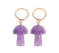 Something Different Men's Amethyst Mushroom Hoop Earrings in Purple Something Different Purple One Size