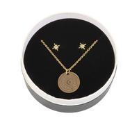 Something Different Men's Astrology Wheel Earring & Necklace Set in Gold Something Different Gold One Size