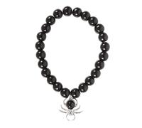 Something Different Men's Beaded Obsidian Spider Charm Bracelet in Black Something Different Black One Size