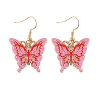 Something Different Men's Butterfly Dangle Earrings in Pink Something Different Pink One Size