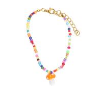 Something Different Men's Charm Beaded Mushroom Bracelet in Orange Something Different Orange One Size