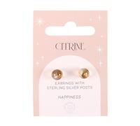 Something Different Men's Citrine Crystal Stud Earrings in Brown Something Different Brown One Size