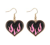 Something Different Men's Flaming Heart Dangle Earrings in Black Something Different Black One Size