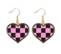 Something Different Men's Heart Dangle Earrings in Pink Something Different Pink One Size