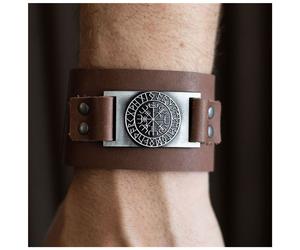 Something Different Men's Leather Viking Compass Bracelet in Dark Brown Something Different Dark Brown One Size