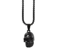 Something Different Men's Obsidian Skull Necklace in Black Something Different Black One Size