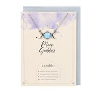 Something Different Men's Opalite Triple Moon Necklace & Card in Silver Something Different Silver One Size