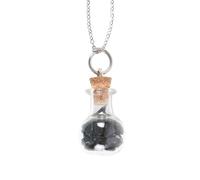 Something Different Men's Protection Obsidian Chips Potion Bottle Necklace in Clear Something Different Clear One Size