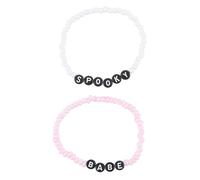 Something Different Men's Spooky Babe Beaded Bracelet Pack of 2 in Pink Something Different Pink One Size