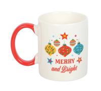 Something Different Merry And Bright Bauble Mug White/red (One Size)